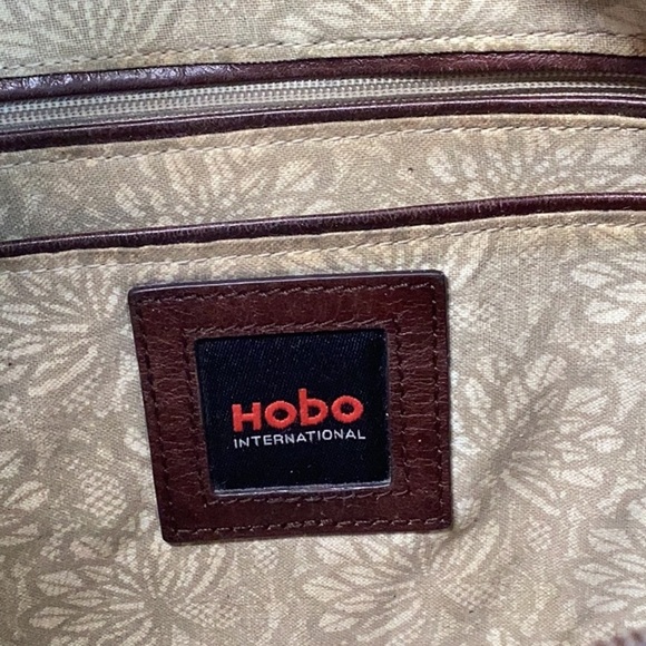 Hobo Brand Chic Brown Leather Hobo Bag with Scarf Accent, good used condition. - Picture 11 of 15